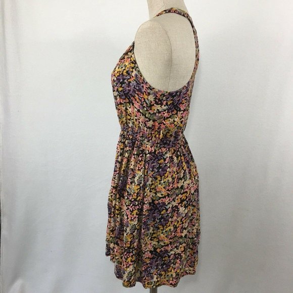 FIRE Los Angeles Womens Dress Summer Floral Mini Sundress M Button Fit Flare - Picture 4 of 8